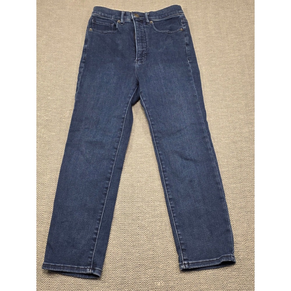 Express Slim Ankle Super High Rise Jeans Dark Wash Blue Stretch Size 4Sβ